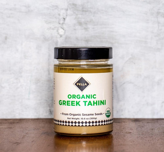 Pella Organic Tahini is the paste that comes out of the crushed sesame, and it is the perfect healthy choice for your diet; it is a good source of protein and provides the body with power and energy.   Pella Organic Tahini is a pure, natural product, made only from the finest, pulped sesame seeds from organic farming, without any preservatives or other additives.  Tahini is a delicious spread, for breakfast