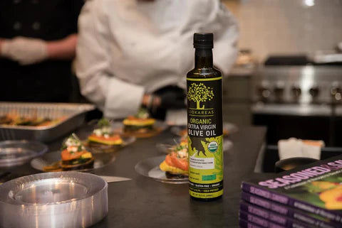 Liokareas Organic Extra Virgin Greek Olive Oil is harvested from ripe Koroneiki Olives and cold pressed into an amazing, flavorful olive oil. Since it is Liokareas oldest product, they have refined the production process to create the purest, most delicious EVOO that served as the foundation for all their other products.
