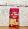 Misko Orzo is one of the most classic short pasta, known for traditional Greek recipes like the very tasty Yiouvetsi and the Rayo Orzo can also be served with seafood like mussels, shrimps and octopus, in a delicious combination.In 5Lt of boilling water add 500g pasta, stirring occasionally Recommended cooking time 13-15 minutes. Ingredients  Durum wheat semolina, water
